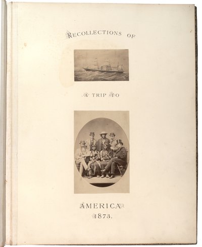 Due fotografie: Fotografia di un dipinto di una nave a vapore, 1873 da Carleton E. Watkins